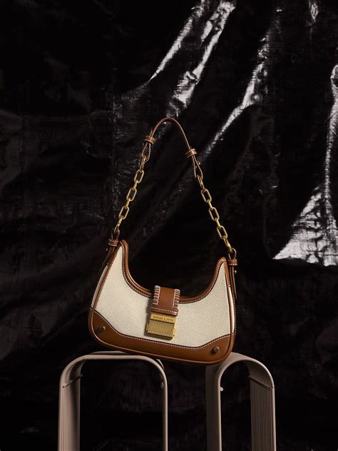 Winslet Canvas Belted Hobo Bag – Chocolate .